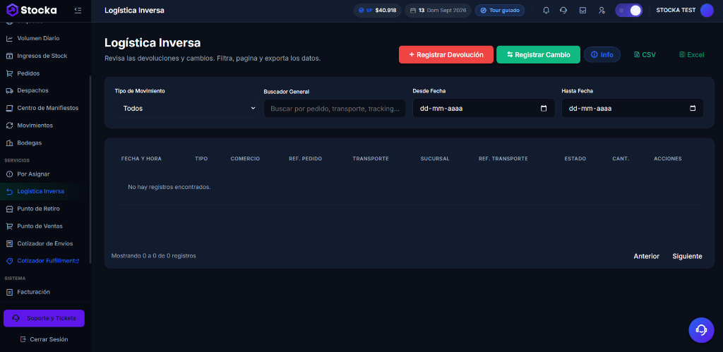 Módulo de Logística Inversa y Devoluciones - Stocka WMS